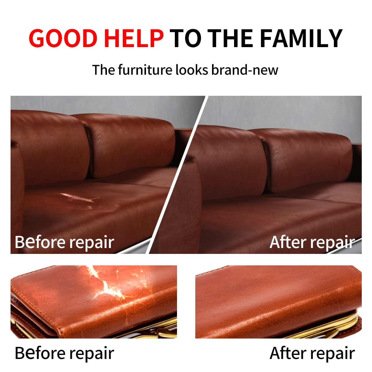 Leather Repair Patch, 16X119 inch Self Adhesive Leather Repair Waterproof,DIY Large Leather Repair Tape for Couches, Furniture, Car Seats, Cabinets, Wall, Handbags (16X98 inch, Dark Brown)