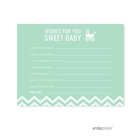 Wishes For Baby Mint Green Chevron Baby Shower Games,