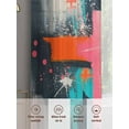 thumbnail image 6 of Impressionist Style Sheer Curtains 108 Inches Long 2 Panels Pink Blue Color Block Collage Art Light Filtering Semi Sheer Window Curtains Drapes for Bedroom Living Room 52"x108", 6 of 7