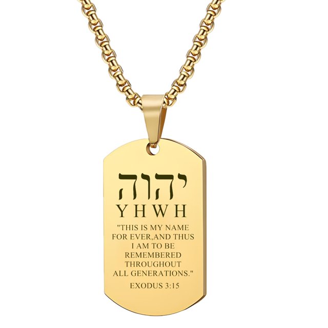 Collar HOMLIFFER YHVH Jehová Yahvé Tetragrammaton Oro