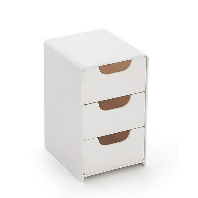 4 Pcs Stackable Plastic Drawer Organizer with Sliding Drawers for Kitchen Bathroom Office Under Sink Storage Space Saving Multi Functional Home Organization Clear White