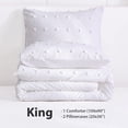 thumbnail image 6 of LUCKYBULL White Tufted Comforter Set 3 Pieces King Size Bedding Set ( 1 Jacquard Lightweight Comforter with 2 Pillowcases), Chenille Dots Soft All Season Down Alternative Comforter Set for Bedding, 6 of 7