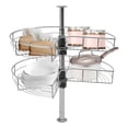 thumbnail image 6 of 24" Kidney Chrome Lazy Susan Kitchen Base 2 Shelf Cabinet Corner Organizer Rack, 6 of 26