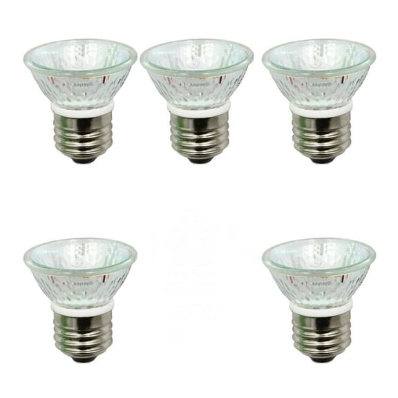 Anyray A1876Y (5-bulbs) HR16 120V 35W E26 MR-16 35 Watt JDR C Bulb PAR16 Lamp FMW Flood With Lens