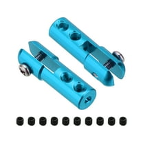 2Pcs Metal Clevis M2 Thread Aluminum Alloy Clevis Servo Horn with Screws for RC Airplane,Blue