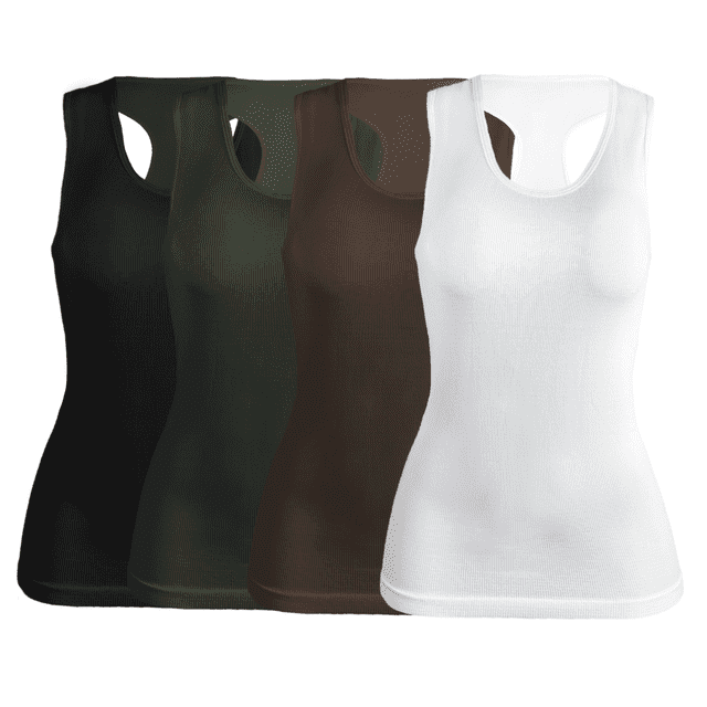 SET DE 4 BLUSAS CAMISETA PARA DAMA SURTIDO EN COLOR SIN MANGAS UNITALLA