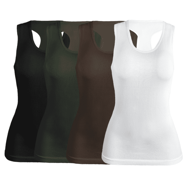 SET DE 4 BLUSAS CAMISETA PARA DAMA SURTIDO EN COLOR SIN MANGAS UNITALLA