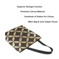 thumbnail image 3 of FORMRS Womens Canvas Tote Bag with Zipper Inner Pocket Shoulder Handbag, Black Geometric, 3 of 7