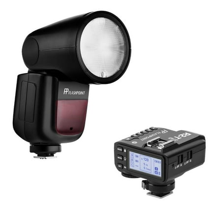 Image of Flashpoint Zoom Li-on X R2 TTL On-Camera Round Flash Speedlight For Pentax (Godox V1) + Flashpoint R2 Mark II TTL Transmitter for Pentax Cameras (X2T-