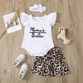 thumbnail image 6 of Dooleck Mamas Bestie Baby Girl Clothes Infant Ruffle Bodysuit Leopard Shorts Outfit, 6 of 8