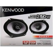 Kenwood KFC-C6866S 6x8 2-Way Coaxial Car Speakers, 500W Peak Power, Stereo Audio Speakers, Pair