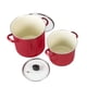 thumbnail image 2 of Juego De 2 Ollas Altas Cinsa Rojas Interior Crema Bicolor Con Tapa De Vidrio, 2 of 4