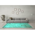 thumbnail image 3 of Ahgly Company Indoor Round Abstract Turquoise Blue Contemporary Area Rugs, 4' Round, 3 of 4