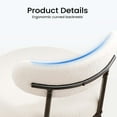 thumbnail image 4 of edx Upholstered Dining Chairs, Mid Century Modern Round Dining Room Chairs for Vanity For Living Room Set of 4, White, 4 of 9