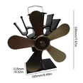 thumbnail image 2 of OEFNTAC Heat-Powered Stove Fan 5 Blades Fireplace Wood Stove Top Thermal Electric No Battery Eco-Friendly Aluminum 180-210CFM Large Volume Room Circulation 165x115x195mm, 2 of 2