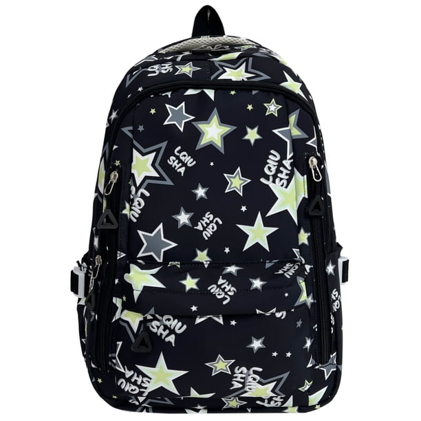 Mochila Escolar para Adolescentes Y2K Star Fashion Nailon Gran Capacidad Senderismo