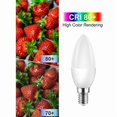 thumbnail image 3 of Small E14 Edison Screw LED Light Bulbs Equivalent to 40W Halogen Bulb C37 400LM 3000K Warm White Pack of 6, 3 of 4