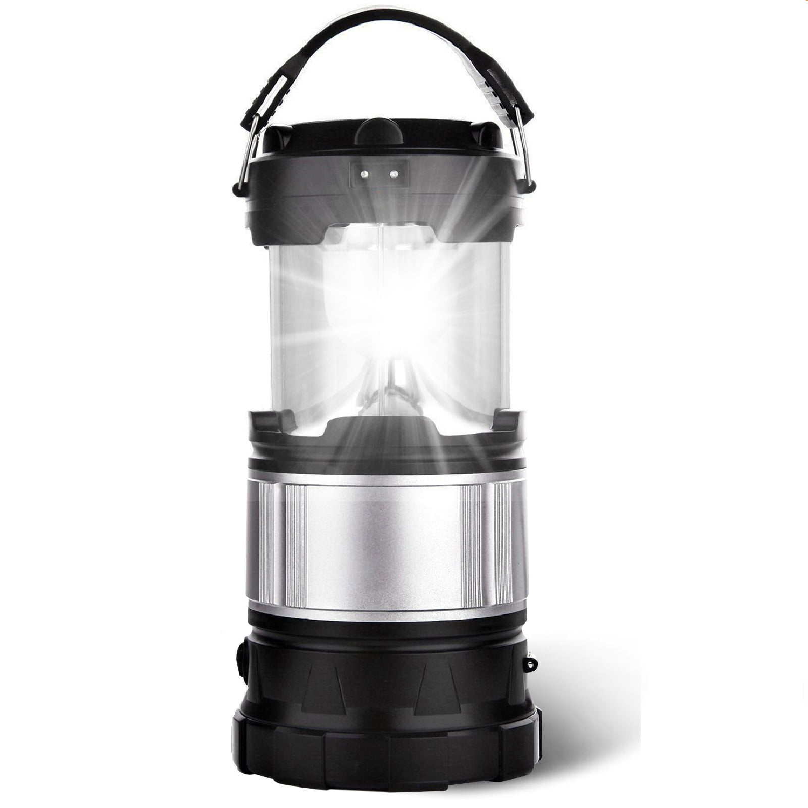 2 Pack USB Solar Portable LED Light Rechargeable Flashlight Lantern Camping Lamp 