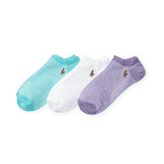 Ralph Lauren Toddler Girl's Low Cut Grippy Sock 3-Pack Sock Size(2-4 Years)/Shoe Size (6-10)