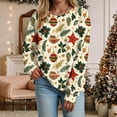 thumbnail image 6 of Jkety Christmas Tops for Women Fall Wildflower Sweatshirt Women Casual Long Sleeve Printed Flowers Shirts Boho Cottagecore Floral Autumn Pullover Light Yellow,M, 6 of 7