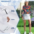thumbnail image 5 of Uorisanigo Colorful Flowers Women's Golf Top Fashionable Relaxed Long Sleeve Golf Polo Shirts for Women Soft Comfortable Quick Dry Workout Tops with Zipper, 5 of 7