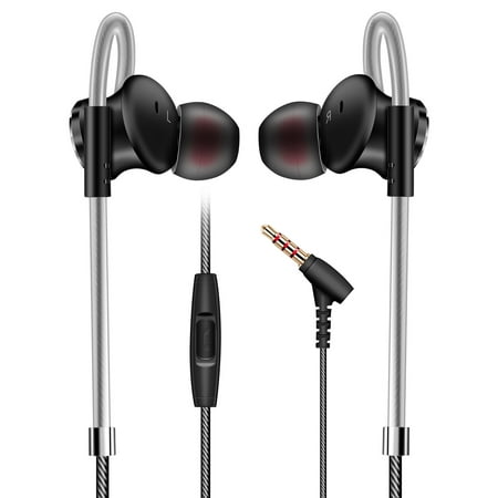 TSV 3.5mm Wired Magnetic Sports Earphone, Metal Stereo Headphones HIFI Super Bass Headset Sport Running Earphone With Mic Compatible with 3.5 mm Device iPhone, iPad, iPod, Samsung and Mp3
