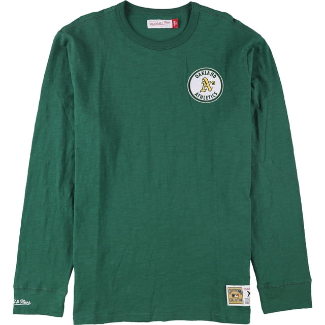 Playera adornada de punto flameado Mitchell & Ness para hombre verde extragrande