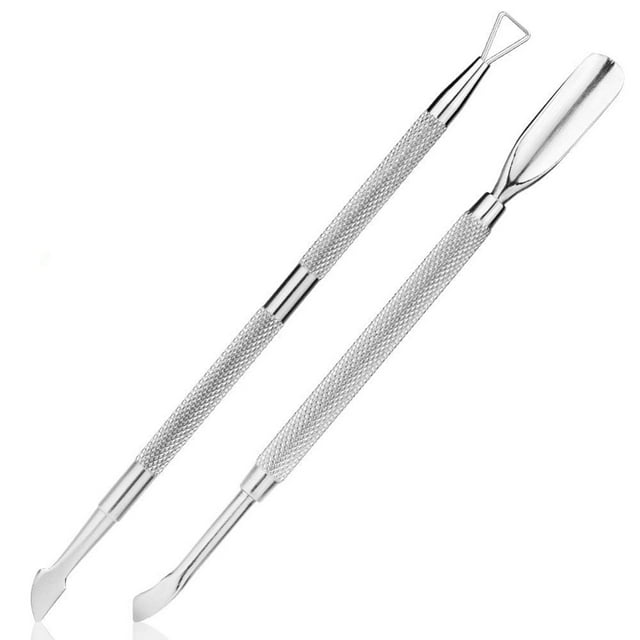 Lubelski 2Pcs Professional Triangle Dead Skin Remover Cuticle Pusher Nail Peeler Scraper