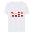 thumbnail image 4 of GaThRRgYP Womens Essential Short Sleeve Crew Neck Top,Women's Casual Round Neck Short-sleeved Christmas Tree Printed T-shirt White XXL, 4 of 6