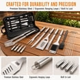 thumbnail image 3 of 15 Pcs Stainless Steel Grill Utensils Set, BBQ Tools Set with Storage Bag Grilling Accessories for Outdoor Cooking, 3 of 11