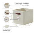thumbnail image 3 of DECOMOMO Large Cube Storage Bin, Fabric Storage Bin, Organizing Cubes (Beige, Set of 4), 3 of 8