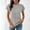 Tops-265Gray, variant on Womens Casual Tops Regular Fit Crew Neck Short Sleeve Tops Kangaroo Pocket Tunic Tops Solid Soft Daily Lounge Wear