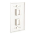 thumbnail image 3 of Cmple - [2 Pack] 2 Ports Keystone Wall Plate, Snap-In Keystone Jack Faceplate, QuickPort Wall Plate, Single Gang Wallplate with Two Standard Size Keystone Hole, White, 3 of 4