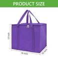 thumbnail image 2 of Semfri 3 Pack Large Insulated Grocery Shopping Bags Reusable Bag Thermal Zipper Collapsible Tote Cooler Food Transport Hot and Cold for Camping Reusable and Sustainable Purple, 2 of 7