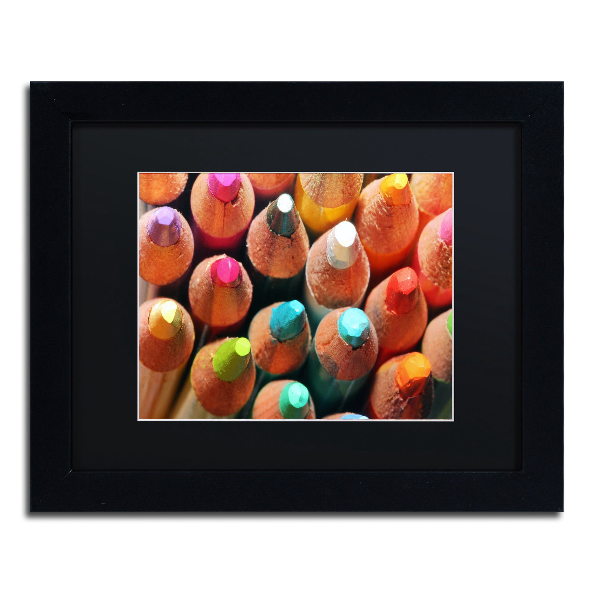 Trademark Fine Art "Pencils" Canvas Art by Jason Shaffer, Black Matte, Black Frame