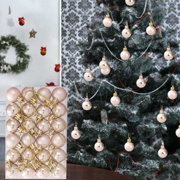 HongHeng 24Pcs Christmas Balls Ornaments for Xmas Tree - Shatterproof Christmas Tree Decorations Small Hanging Ball