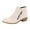 White, variant on Women Ankle Boots Casual Slip on Low Heel Short Stacked Heel Cowgirl Booties