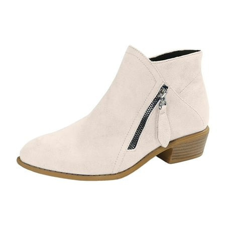 

Women Fashion Comfortable Soft Sole Ankle Boots Outdoor Casual Suede Zipper Short Boots