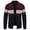 Wine Red, variant on ohmzyzo Sweaters for Men Full Zip Cardigan Sweaters Casual Cable Knitted Stand Collar Coats Slim Fit Thermal Tops for Men Color Blocked Tops Dark Gray L