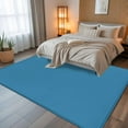 thumbnail image 5 of Wave Ride 5x8 Area Rugs, Farmhouse Solid Blue Color Modern Art Non-Skid Rubber Backing Large Rectangle Rugs - Living Room Bedroom Home Office, Indoor Floor Mat Carpets Washable Rug, 5 of 9