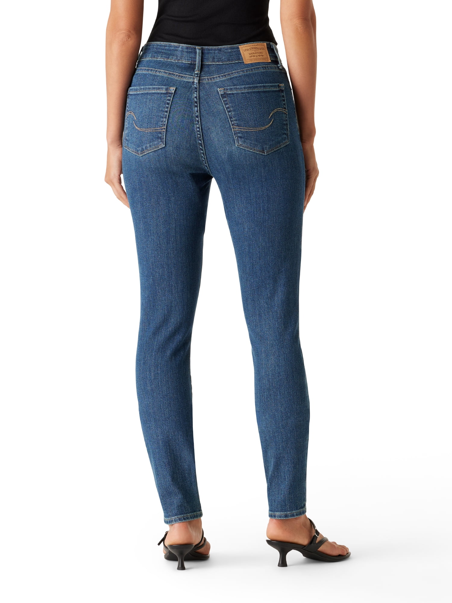 Levi Strauss Signature Women's Mid Rise Skinny Jeans, Tummy-Smoothing Pannel, Sizes 2-20