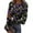 Green #064, variant on Mardi Gras Shirts Womens Sequins Feathers Print Crew Neck Tunic Tops Glitter Long Sleeve Party Tops Pink L