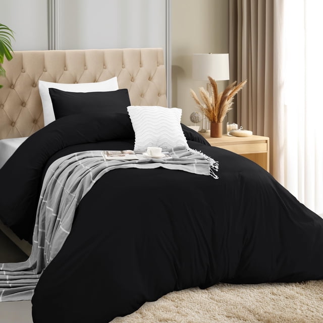 Juego de fundas de edredón Utopia Bedding, 2 piezas, 1 o 2 camas, XL, color negro