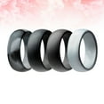 thumbnail image 2 of EeaseCA 4PCS Unisex Silicone Rings Fashion Gym Rings Simple Couple Rings (Camo Grey, Black, Dark Grey, Silver, Size 11), 2 of 7