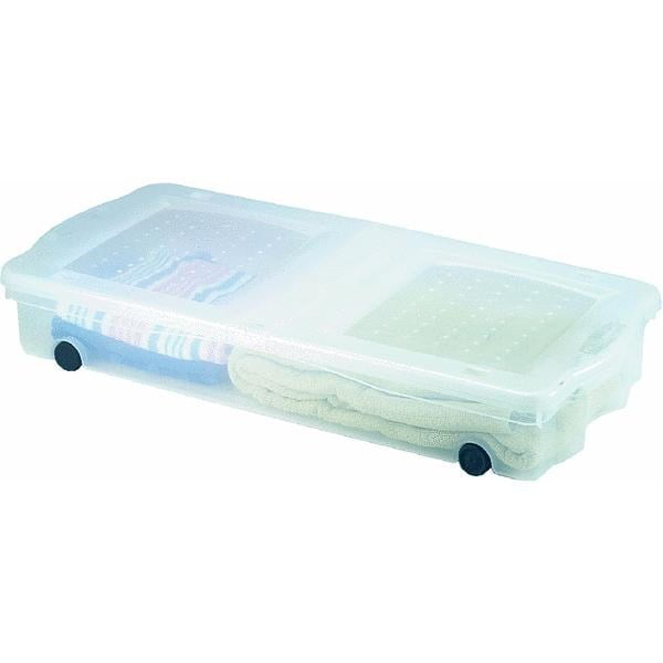 Slimfit Wheeled Underbed Storage Box, Under Bed Storage Wheels Plastic