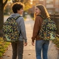 thumbnail image 3 of HUIACONG Skateboard Dinosaur Print School Backpack for Kids Boys Age 5-16, Water Resistant Large Capacity Multi Pocket Bookbag with Adjustable Padded Straps for School Travel Daily Use, 3 of 7
