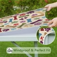 thumbnail image 6 of Paw Prints and Bones Square Fitted Tablecloth with Elastic Edge,Square Table Cover,Washable Elastic Table Cover for Home Kitchen Party Decor 36"x36", 6 of 6