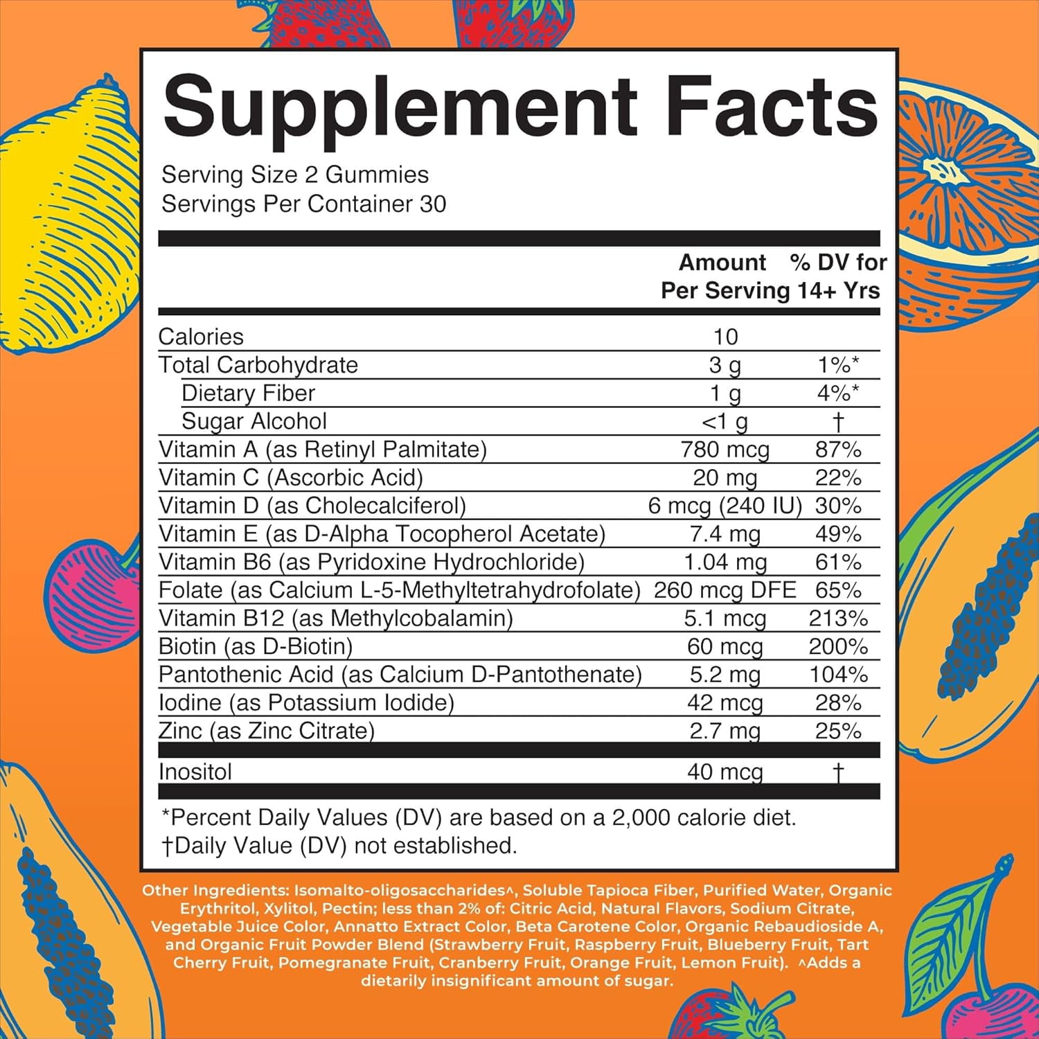 MaryRuth's Vegan Adult Multivitamin Gummies with Immune Support, Sugar-Free, 60 Count
