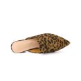 thumbnail image 4 of BLISSFUL STEP Women's Slide Mules Pointed Toe Chunky Heel Leopard 11, 4 of 7