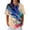 Blue, variant on Womens Polo Shirts Summer Waffle Vintage Texture Abstract Oil Painting Print Womens Golf Shirts Short Sleeve Button Down Collar Dressy Casual Tee Tops Dark Blue L